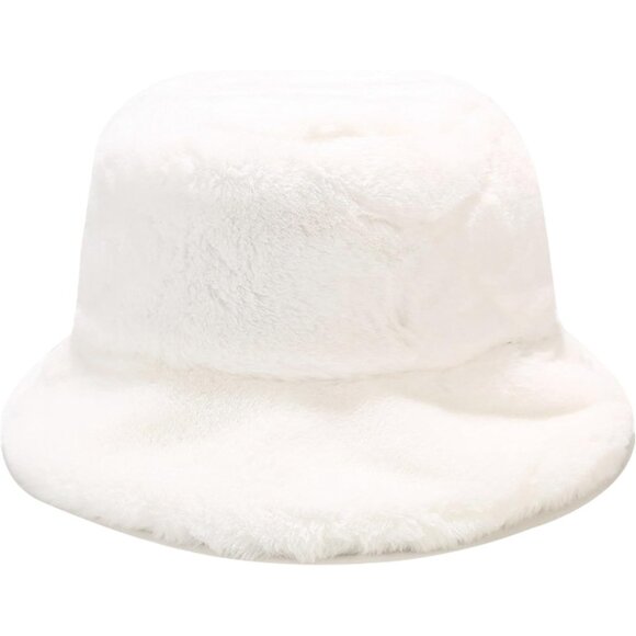 Winter Faux Fur Bucket Hat Fuzzy Warm Style for Women Men - Picture 1 of 7